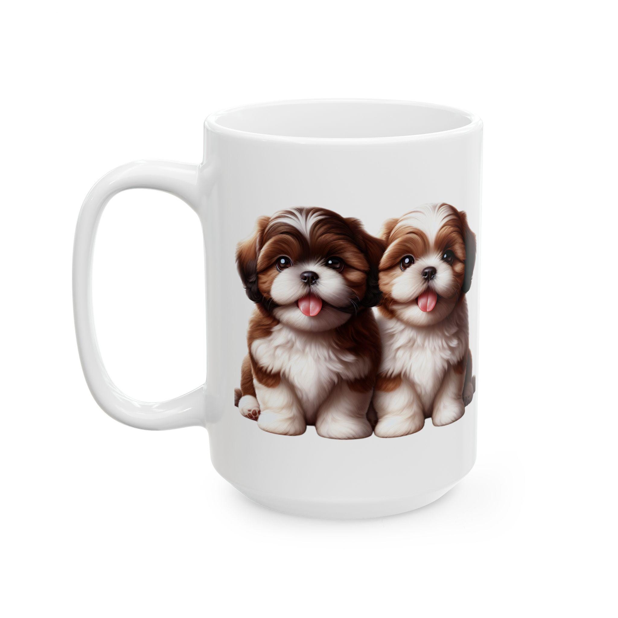 Taza De Shih Tzu: Regalo De Té O Café De Porcelana China Para Amantes De Los Perros. Disponible Como Juego De Regalo Con Posavasos De Vidrio. - México