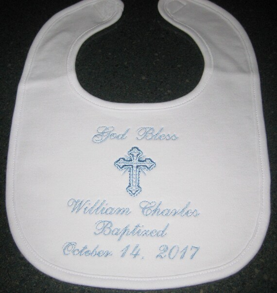 personalized baptism bib