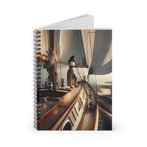 Nautical Adventure Spiral Notebook, Travel Journal, Sailor&#39;s Notebook, Sea-inspired Gift, Ocean Lover Diary