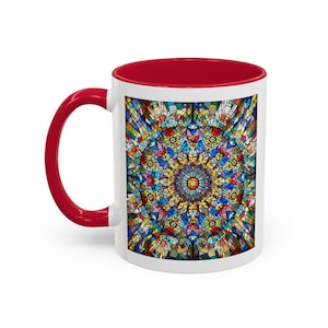 Ceramic Mug, Stained-glass Design, Coffee Cup, Tea Mug, Gift for Her, Holiday Gift