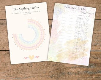 Suivi des habitudes et duo Brain Dump | Organiseurs de croissance personnels A4/A5 (téléchargement numérique)