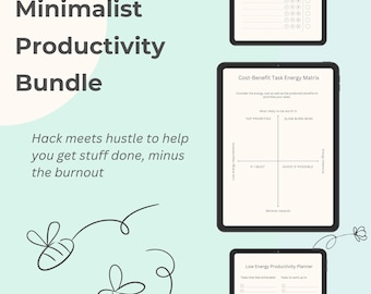 Kit de productivité minimaliste, gestion de l'énergie : PDF A4/A5 (téléchargement numérique)