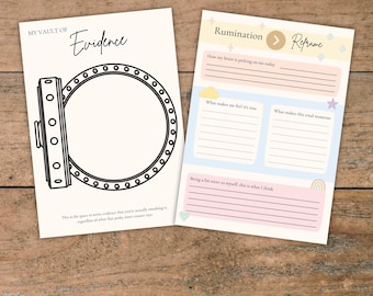 Duo de feuilles de travail en spirale Overthinking Thought : Coaching au format A4/A5 (téléchargement numérique)