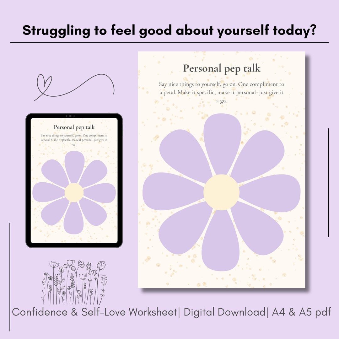 Positive Self Talk Worksheet| Wellness Coaching Page (A4/A5 PDF Digital ...