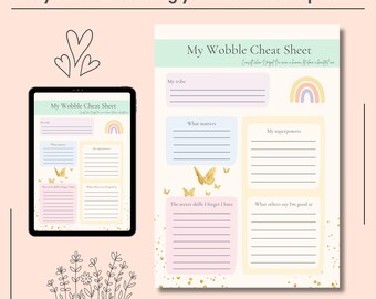 Feuille de travail sur l'inquiétude et le doute de soi, soulagement du stress : PDF A4/A5 (téléchargement numérique)