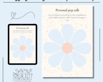 Feuille de travail sur l'autosuggestion positive | Page Coaching bien-être (Téléchargement numérique PDF A4/A5)