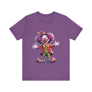 Clown-Themed Unisex Tee, Fun Shirt for Parties, Halloween Costume, Carnival Event, Clown Merchandise