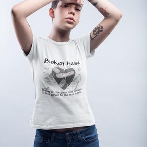 Broken Heart Tee - Unisex Jersey Short Sleeve Shirt for Heartbreak, Friendship Gifts, Grief Support, Encouragement, Inspirational Apparel