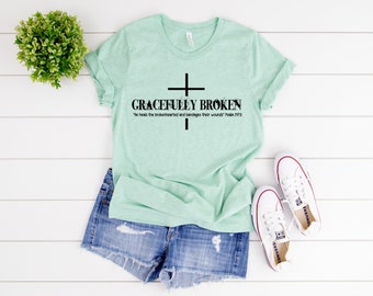 RTS - Screen Print Transfer BLACK ink | Gracefully Broken  | Adult Size