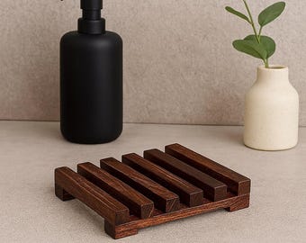 Seifenablage aus Holz - Natürlich / Umweltfreundlich - Japanisch inspiriertes und handgefertigtes Holz - Rustikales, minimalistisches, traditionelles Badezimmergeschenk