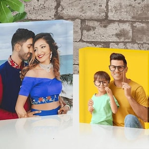 Benutzerdefinierte Acryl Fotoblock, personalisierte Bild Geschenk, Klarglas Foto Andenken, Hochzeit, Jahrestag, Vatertag, UV Druck, Liebesgeschenk