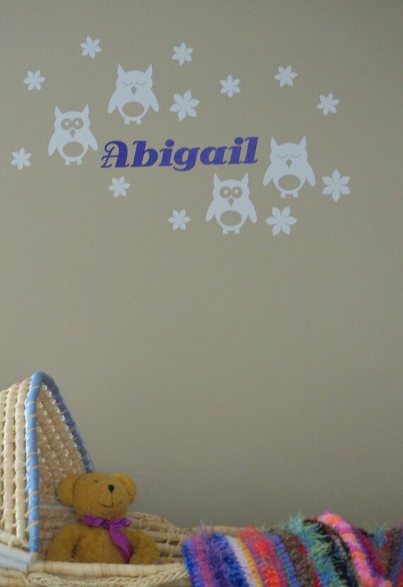personalized glow in the dark owl wall decal owl baby shower | etsy