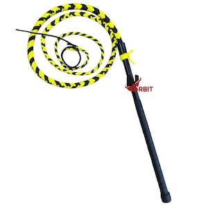 Paracord Bullwhip, schwarz-gelber Griff, Länge 12-45 cm, Western-Anhänger