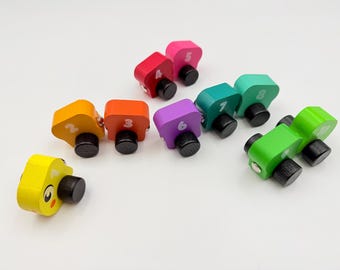 Magnetic Wooden Caterpillar Toy, Rainbow Number Train