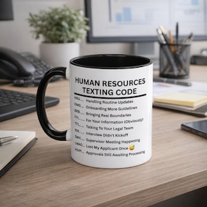 HR Texting Code Tasse | Lustige Office Humor Kaffeetasse