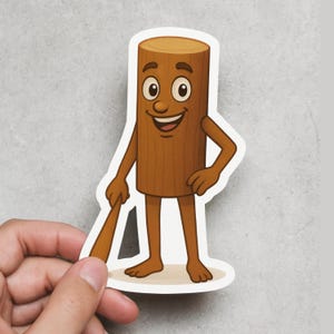 Tung Tung Tung Sahur Sticker, Cute Kids&#39; Room Decor, Fun Gift for Friends, Cartoon Character Vinyl Stickers, Italian Brainrot Sticker