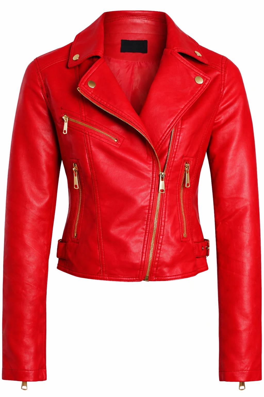 Red leather jacket - Etsy 日本