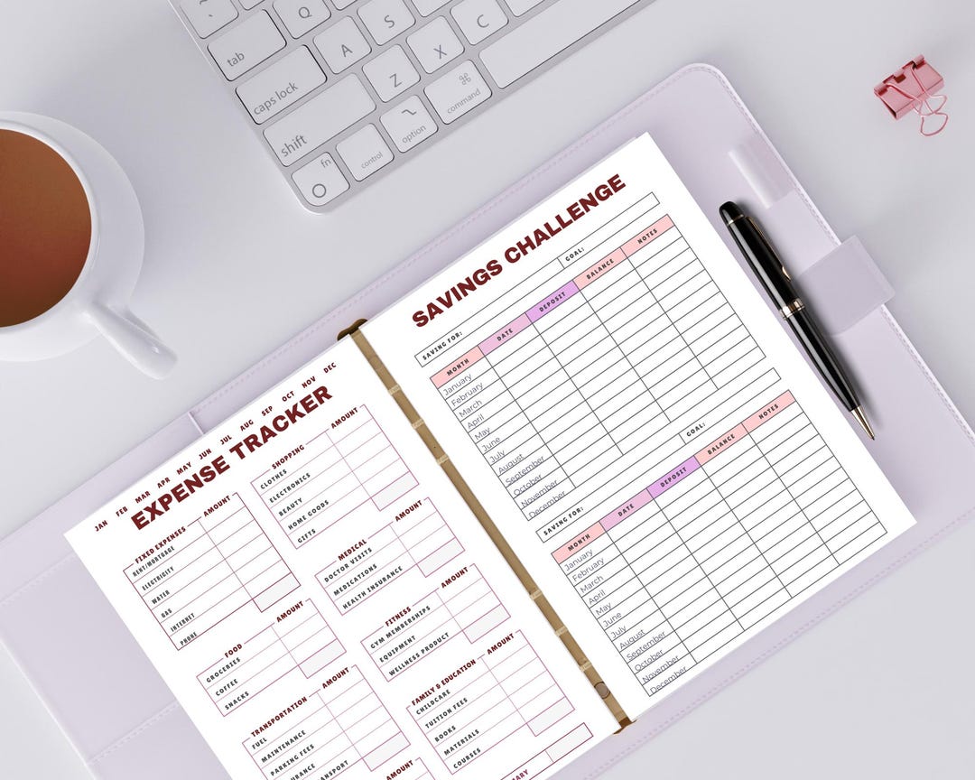 Printable Expense Tracker, Savings Challenge, Spending Tracker, Money ...