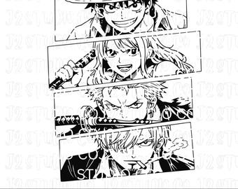 Anime de One Piece SVG y PNG, archivo de corte de anime, vector de anime