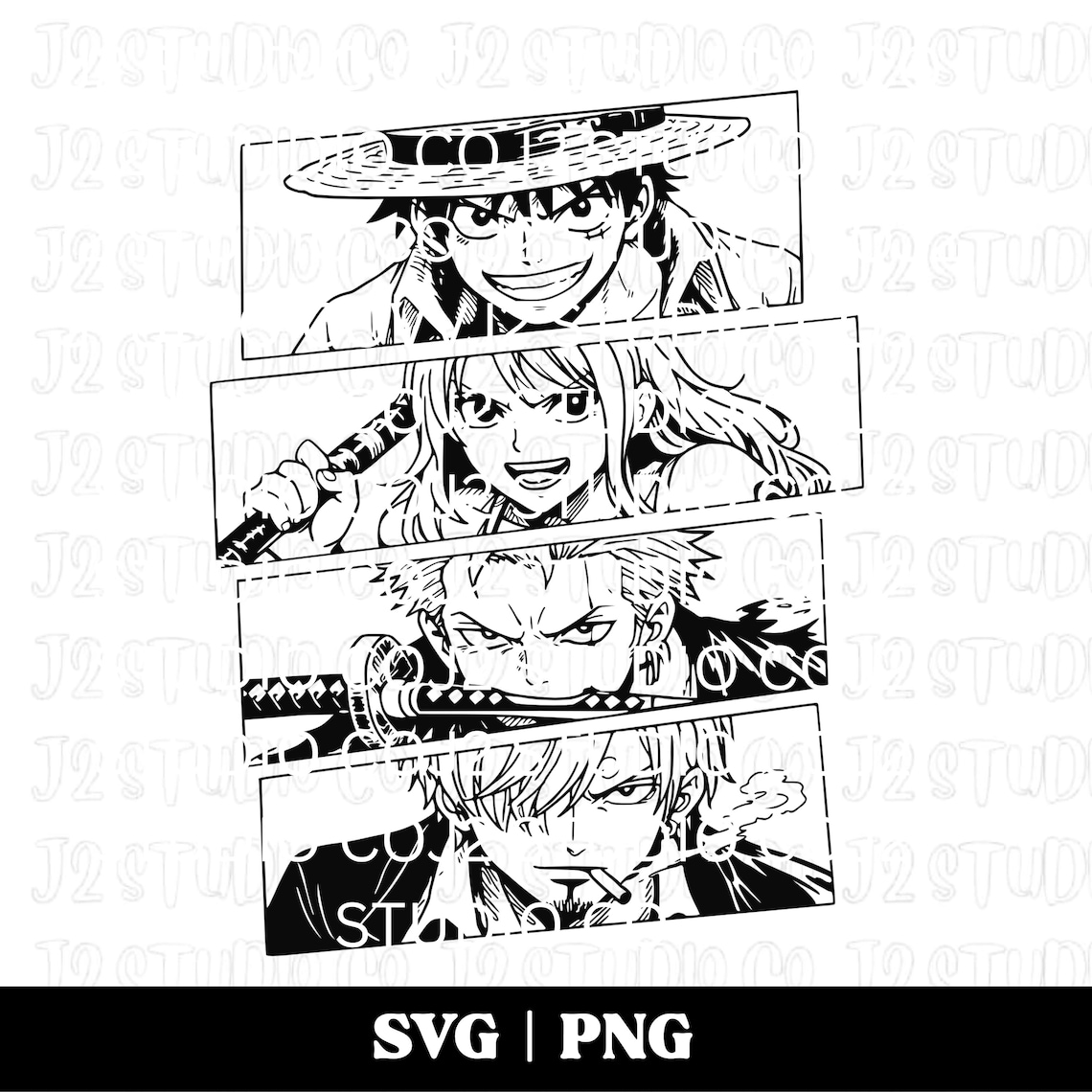 One Piece Anime SVG and PNG, Anime Cut File, Anime Vector - Etsy