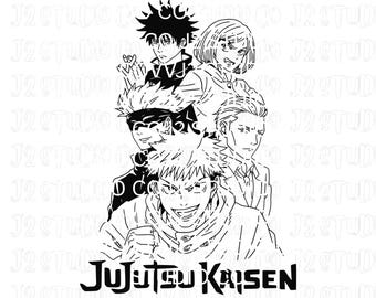Group PNG SVG jujitsu kaisen anime, Anime Png Svg, Megumi, Nobara, Gojo, Kento, and Yuji png and svg