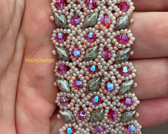 Beads Cuff Bracelets for Women \ Spanish Lace Bracelet / Valentine's Day/Beads Lace Jewelry \ Vintage Jewelry \Beaded Bracelet
