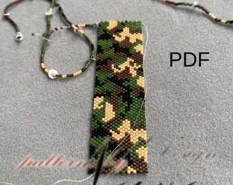 Camouflage pattern PDF-Firs String the Beads ThenSew-More Fast Peyote Stitch-Bracelet Template-Pattern For Bracelet-Miyuki Pattern Maker