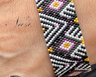 Miyuki Delica Beads Bracelet-Geometric Bracelet-Valentine Gift-Miyuki bracelet women-cuff bracelet-Bohemian syle-Beadwork