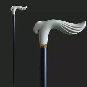 White Bird Cane Walking Stick Wood Wooden Cane Handcarved Carving Handmade