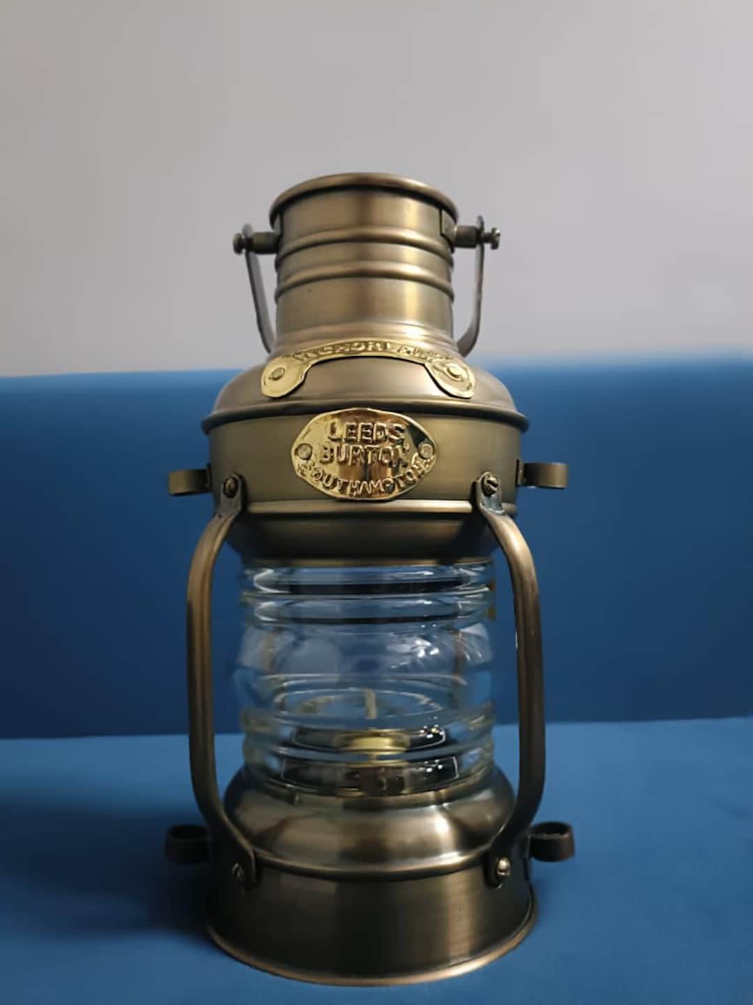 A Beautiful Antique Maritime Lantern Vintage Nautical Oil Lamp Brass ...