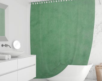 Sage Green Shower Curtain, Solid Minimal Modern Bathroom Decor, Waterproof Fabric, Custom Sizes