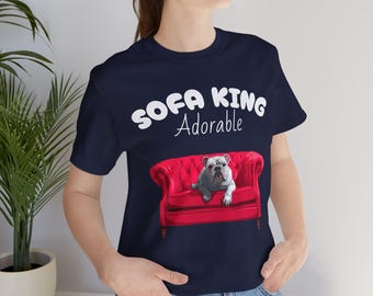 Airlume Cotton Bulldog Mom Shirt, 'Sofa King Adorable' Tee