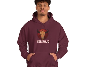 Ver Rojo Chicago Bulls Hoodie, Día de los Muertos Streetwear