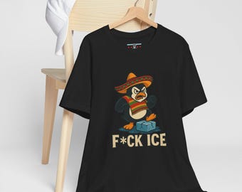 Abolish ICE Shirt Angry Penguin Tee | No Human Is Illegal Immigration Protest Shirt | Anti ICE Streetwear