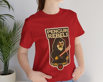 Penguin Rebels Graphic Tee, Funny Sci-Fi Star Wars Parody Shirt