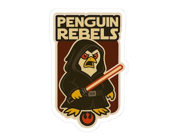 Penguin Rebels Kiss-Cut Sticker: Dark Side Waddle Edition