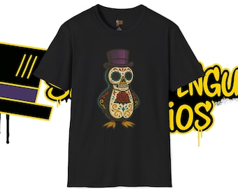 Sugar Skull Penguin Tee Dia de los Muertos Unisex T Shirt