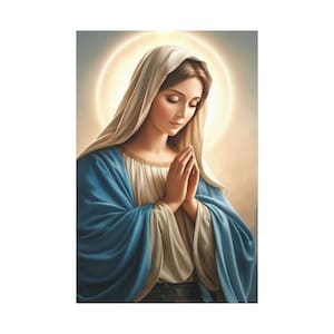 Virgin Mary Canvas Print: Catholic Religious Wall Art