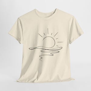Minimalist Sun T-Shirt: Boho Line Art Sunset Tee