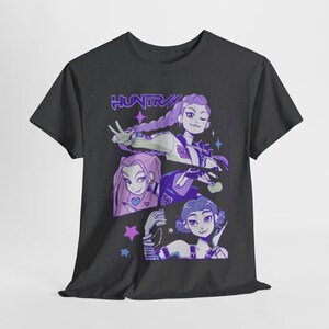 Huntrix Kpop Anime Shirt, Cyber Girl Group Graphic Tee, Spunky Anime Pop Girls Top, Vaporwave Aesthetic Shirt, Cool Kpop Fan Gift