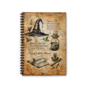 Vintage Witchcraft Journal: Halloween Spell Book, Wicca Grimoire