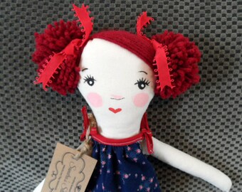 Handmade Red Hair Rag Doll