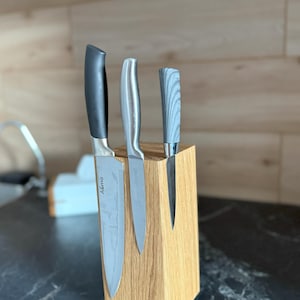 Rotating Magnetic Knife Holder Wooden Knife Block Kitchen Knife Storage Knife Board Knife Block