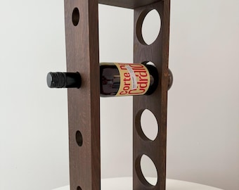 Minimalist Wooden Wine Holder Bottle Rack Modern Wine Stand Unique Gift For Wine Lovers Bar Cart Decor
