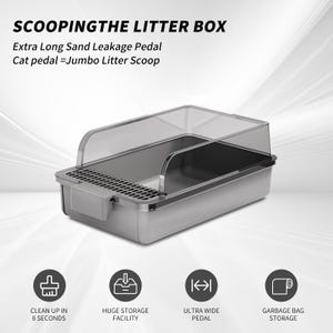 Modern Grey Cat Litter Box – Hidden Litter Box Furniture for Indoor Cats, Stylish Litter Box, Large Kitty Toilet, Minimalist Cat Loo