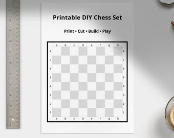 DIY Schachspiel, druckbares Papier Brettspiel, digitaler Download PDF