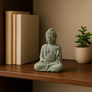 Mini Sandstone Buddha Statue: Zen Desk Decor, Meditation Gift