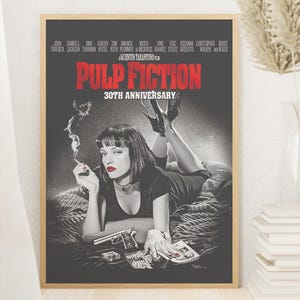 Pulp Fiction - Pulp Fiction Poster - Movie Poster - Quentin Tarantino - Uma Thurman - John Travolta - Home Decor - Wall Decor - Gift