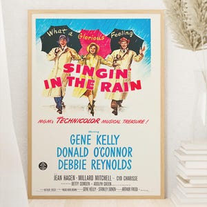 Singin&#39; in the Rain - Singin&#39; in the Rain 1952 Poster - Classic Movie Poster - Musical - Digital Download - Home Decor - Wall Decor - Gift