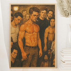 Fight Club - Fight Club Poster - Ai Poster Print - Movie Poster Print - Digital Download - Brad Pitt - Home Decor - Wall Decor
